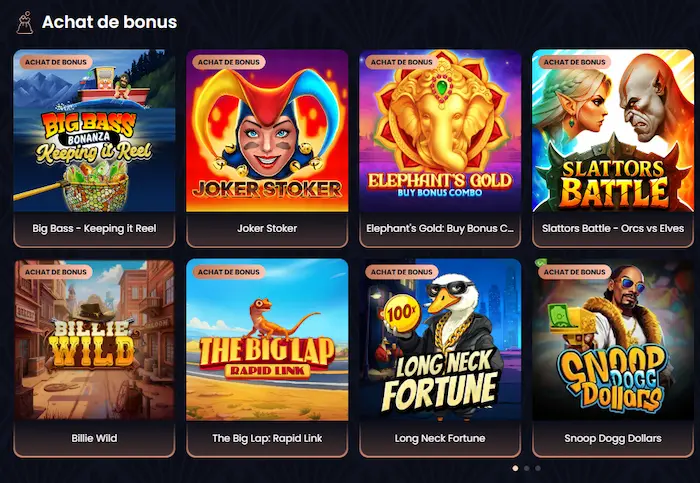 GreatSpin Casino Jeux