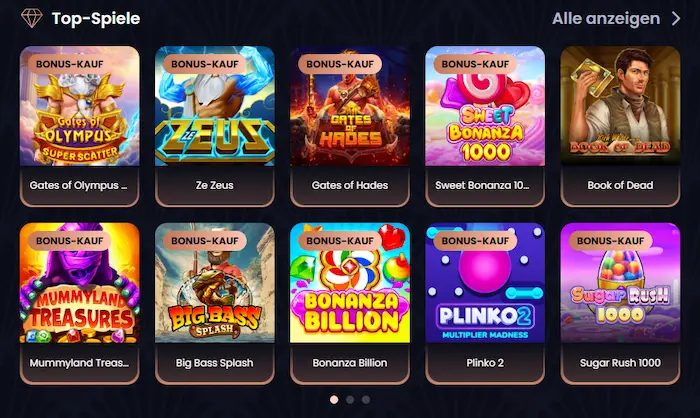 GreatSpin Casino France jeux
